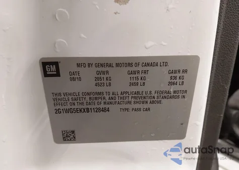 2011 Chevrolet Impala Lt z USA, uszkodzony, nr VIN 2G1WG5EKXB1128484